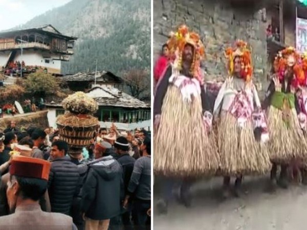 Traditional 'Fagli' festival was celebrated in Banjar of Kullu district on Thursday (Photo/ANI)