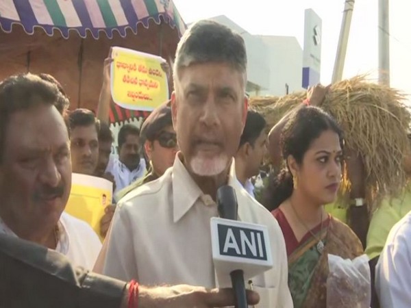 TDP chief N Chandrababu Naidu speaking to ANI in Amaravati on Tuesday. (Photo/ANI)