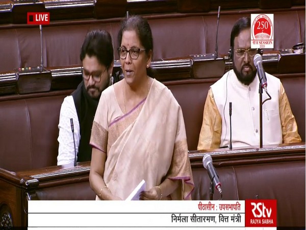 Union Finance Minister Nirmala Sitharaman speaking in the Rajya Sabha on Thursday. Photo/ANI