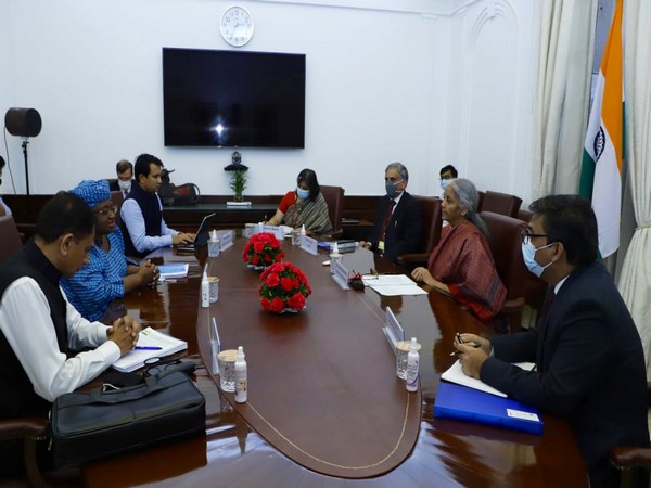 Union Finance Minister Nirmala Sitharaman with WTO DG Dr Ngozi Okonjo-Iweala. (Twitter)