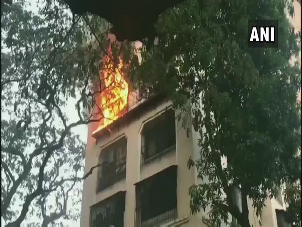 Fire engulfed the residential building in Ghatkopar area of Mumbai on Tuesday evening.