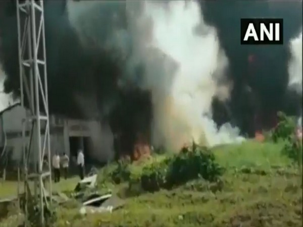 Smoke billows as fire broke out in an oil mill in Bardhaman town (Photo ANI)