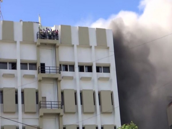 Fire breaks out at MTNL building on July 22. Photo/ANI
