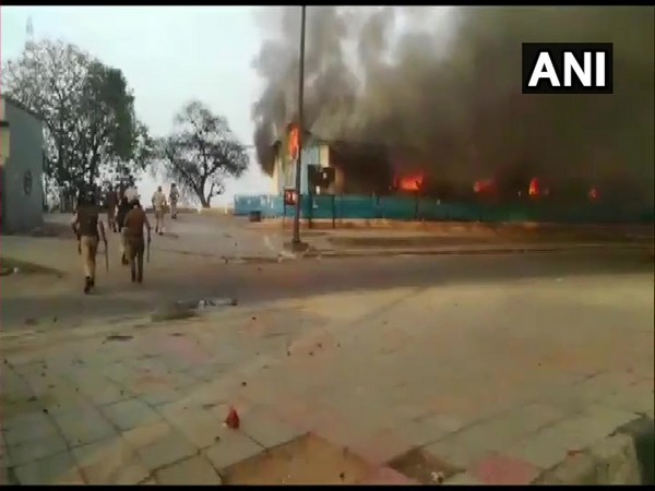 Fire breaks out in a shelter home near Kashmiri Gate. Photo/ANI