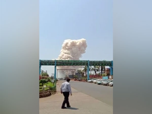 Fire breaks out at pharma company in Ratnagiri. (Photo/ ANI)