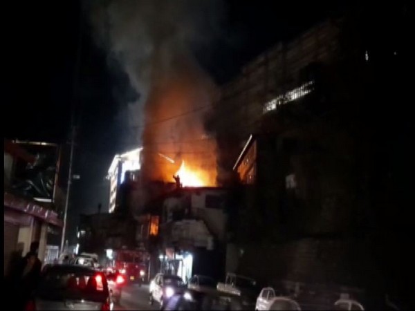 Fire engulfed a hardware shop in Shimla, Himachal Pradesh. Photo/ANI