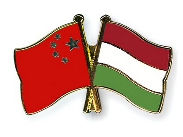 Hungary and Chinese flags