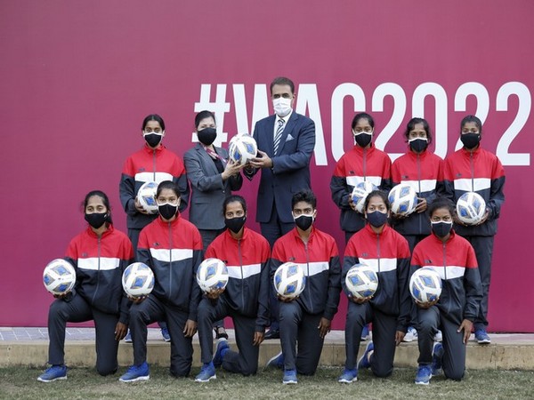 AFC Women's Asian Cup India 2022 match balls being distributed (Image: AFC)