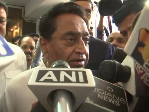 Madhya Pradesh Chief Minister Kamal Nath speaking to reporters after IFS meet in Bhopal on Saturday. Photo/ANI