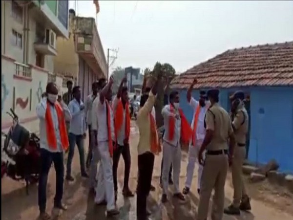 Visuals from the clash site in Jagtial (Photo/ANI)