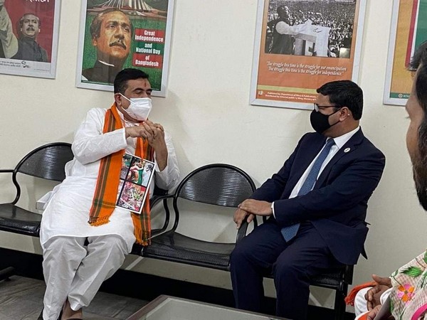 BJP leader Suvendu Adhikari with Deputy High Commissioner of Bangladesh in Kolkata (Photo/ANI)