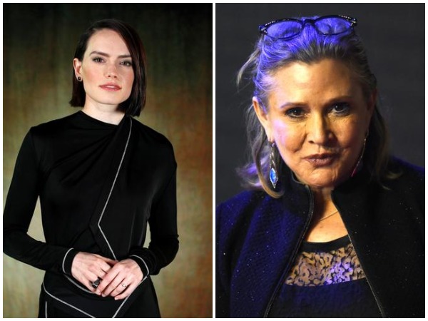 Daisy Ridley and Carrie Fisher.
