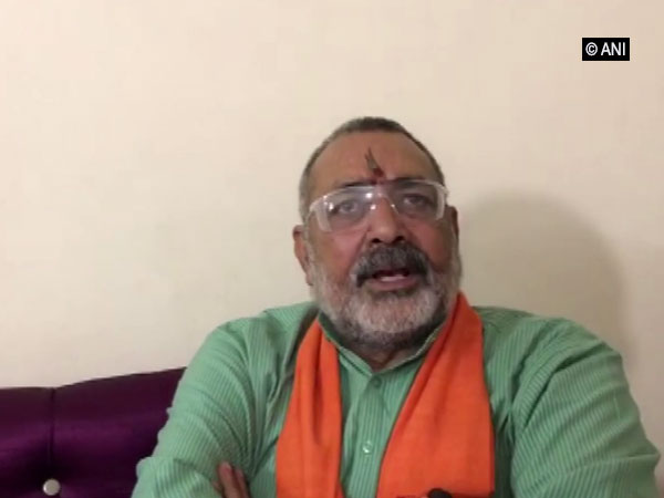 Union Minister Giriraj Singh speaking to ANI in Begusarai, Bihar on Wednesday. 
