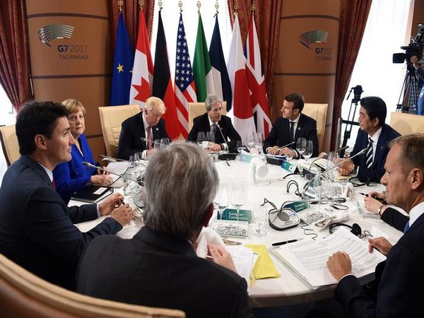 World leaders attend a Working Session at the G7 summit.