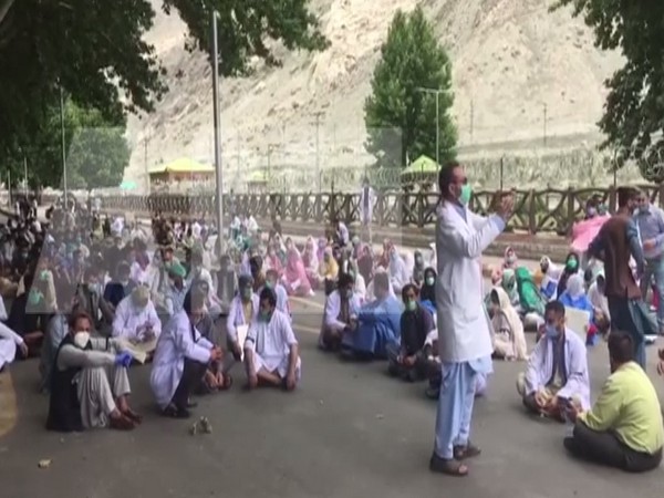 Gilgit Baltistan doctors protesting after being denied regularisation, post-graduation admission (ANI)