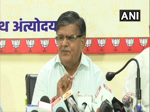 BJP Leader Gulab Chand Kataria during a press conference on Saturday. (Photo/ANI)