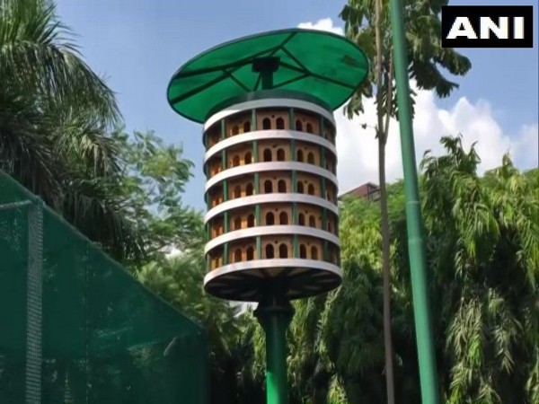 A multi-storeyed 'bird flat' set up by the Ghaziabad Development Authority. (Photo/ANI)