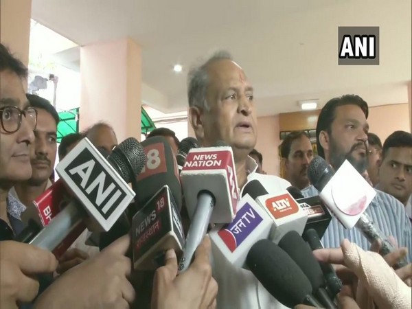 Rajasthan Chief Minister Ashok Gehlot while addressing the media on Saturday in Jaipur. (Photo: ANI)