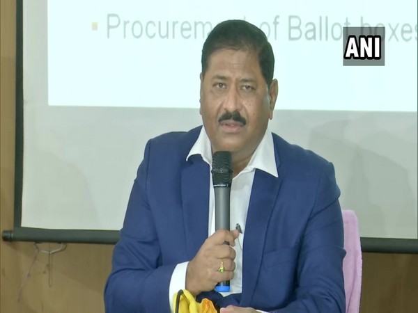 Telangana State Election Commission C Partha Sarathi addressing a press conference on Tuesday. (Photo/ANI)