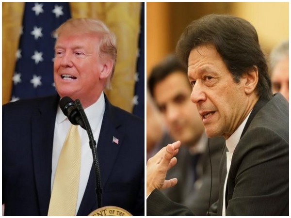 US President Donald Trump (L), Pakistan Prime Minister Imran Khan (R)