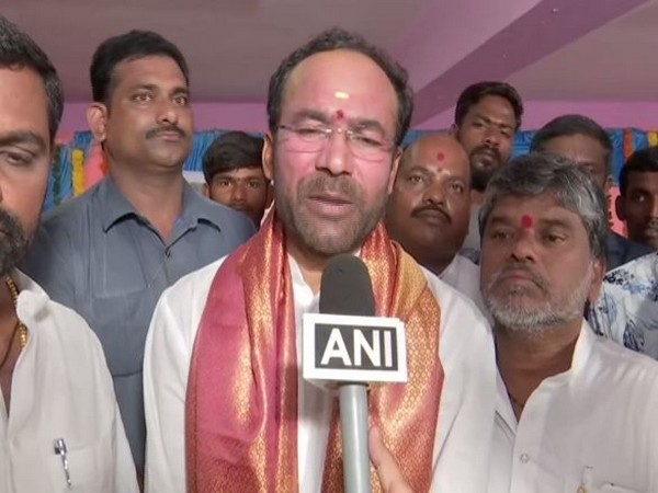 MoS Home Affairs G Kishan Reddy speaking to ANI in Hyderabad on Friday. (Photo/ANI)