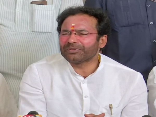 Union Minister G Kishan Reddy speaking at a press conference in Hyderabad on Saturday. Photo/ANI