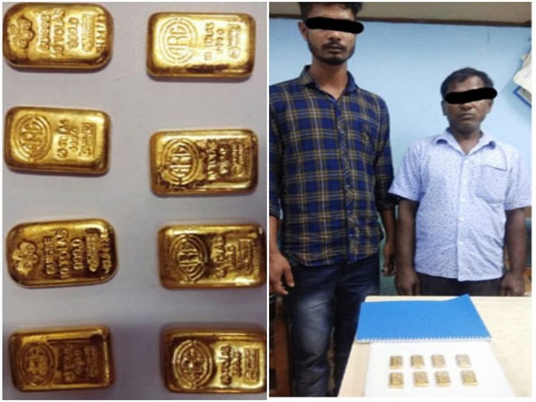 Two held with gold in West Bengal  on Saturday. (Photo/.ANI)