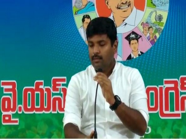 YSR Congress Party Spokesperson Gudivada Amarnath addressing a press conference in Visakhapatnam on Tuesday. (Photo/ANI)