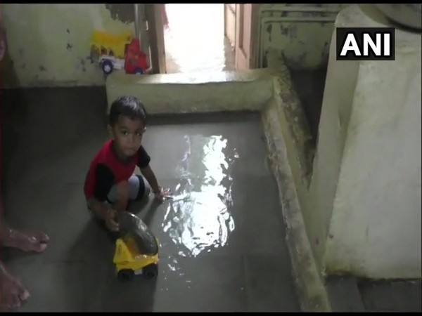 Rainwater enters houses in several areas of Mehsana following heavy rainfall in Gujarat (Photo/ANI)