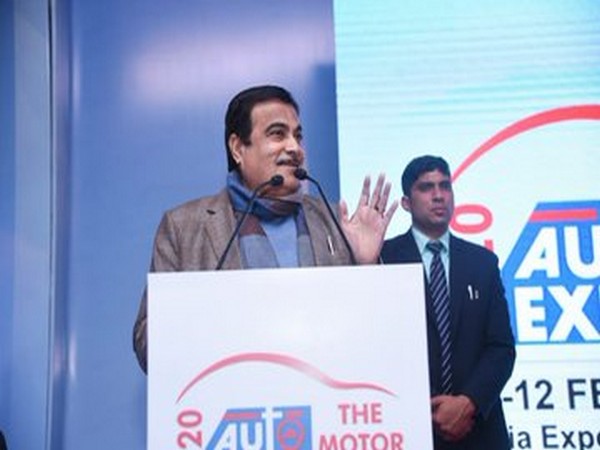 Nitin Gadkari speaking at the Auto Expo in Greater Noida. (Photo courtesy- Twitter/ Nitin Gadkari)