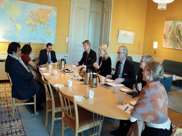 Union Minister Nitin Gadkari with Sweden's Minister of Foreign Trade, Anna Hallberg in Stockholm.