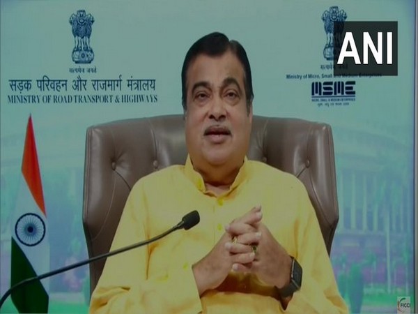 Union Minister Nitin Gadkari addressing the virtual session during FICCI's 93rd Annual General Convention on Saturday. [Photo/ANI]