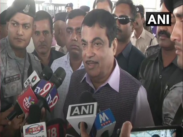 Union Minister Nitin Gadkari speaking to reporters in Nagpur on Thursday.
