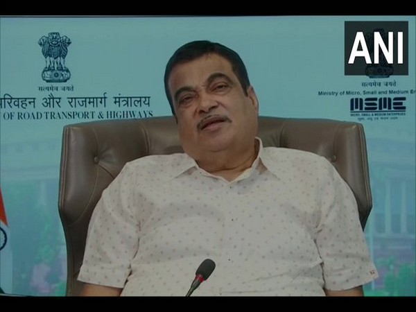 Union Minister Nitin Gadkari speaking during webinar on Tuesday. Photo/ANI