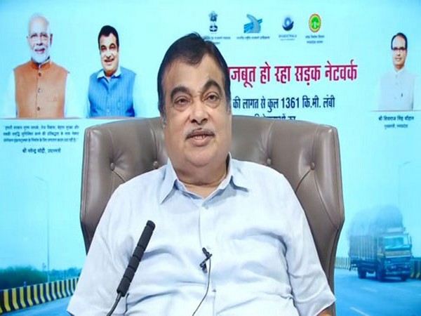 Union Minister Nitin Gadkari speaking at the program on Tuesday. Photo/ANI