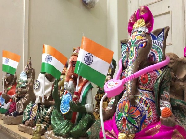 Ganesha idols created by women in Indore. Photo/ANI
