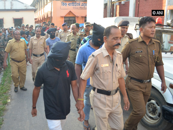 Six suspects being produced in the Agartala district court. (File photo)