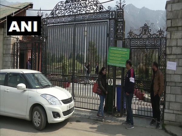 Visitors at Mughal Garden Nishat in Srinagar on Tuesday. Photo/ANI
