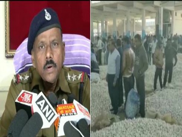 SL Baurasi, Mandsaur Police Station Incharge speaking to media on Monday. (Photo/ANI)