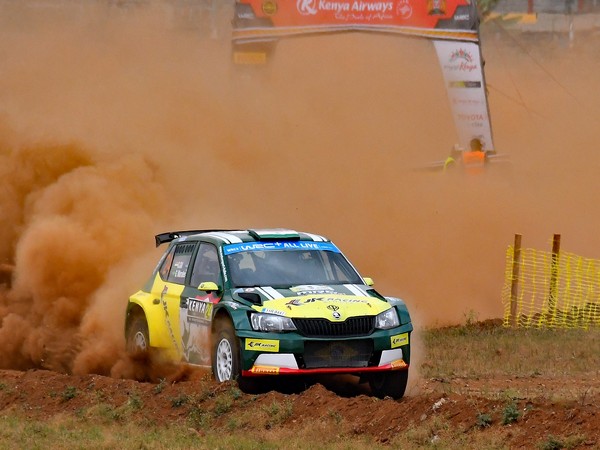 Gaurav Gill in action during WRC2 Safari rally in Kenya (Image: JK Tyre Team)