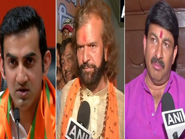 Gautam Gambhir, Hans Raj Hans and Manoj Tiwari