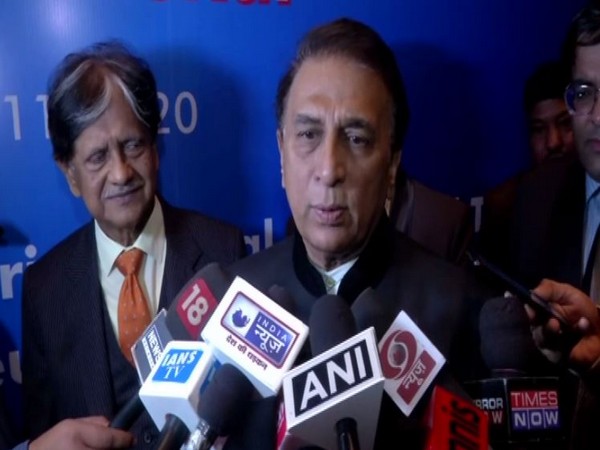 Former India cricketer Sunil Gavaskar talking to media persons in New Delhi on Saturday. Photo/ANI