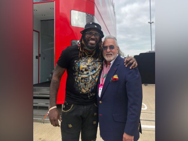 West Indies player Chris Gayle (left) meets Vijay Mallya (right) (Photo/ Chris Gayle Twitter)