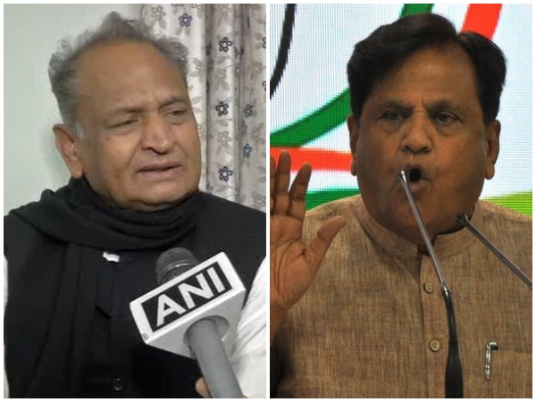 Rajasthan CM Ashok Gehlot (left) and Rajya Sabha MP Ahmed Patel