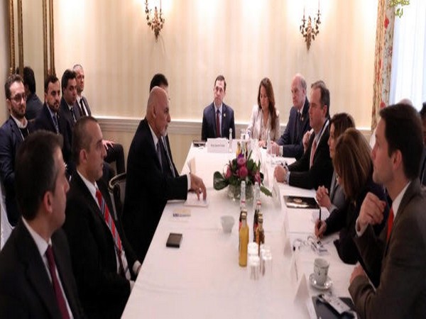 Afghan President Ashraf Ghani during a meeting on the sideline of the 56th Munich Security Conference on Sunday.