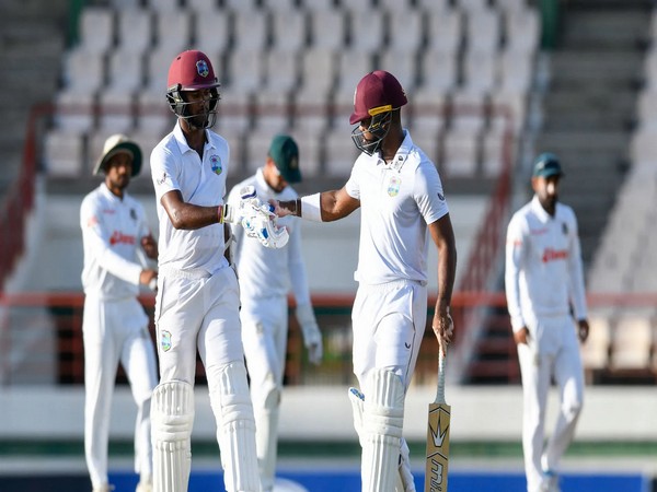 Kraigg Brathwaite and John Campbell after end of day's play against Bangladesh (Image: ICC)