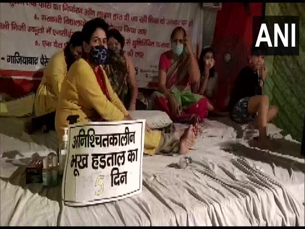 Indefinite hunger strike of Ghaziabad Parents entered fifth day on Sunday. Photo/ANI