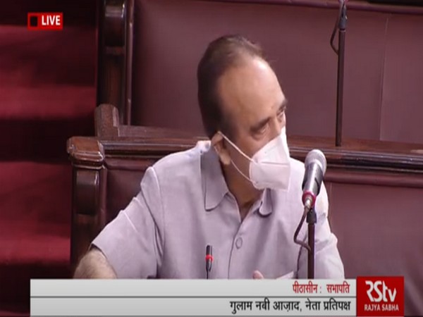 Leader of Opposition in the Rajya Sabha Ghulam Nabi Azad speaking on Tuesday. 