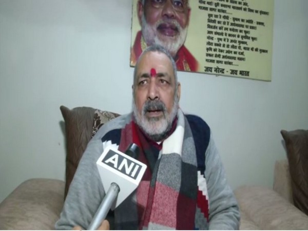 Union Minister Giriraj Singh speaking to ANI in Patna on Sunday. Photo/ANI