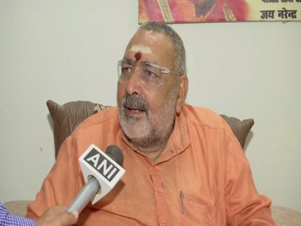 BJP MP Giriraj Singh speaking to ANI in Patna on Saturday. Photo/ANI